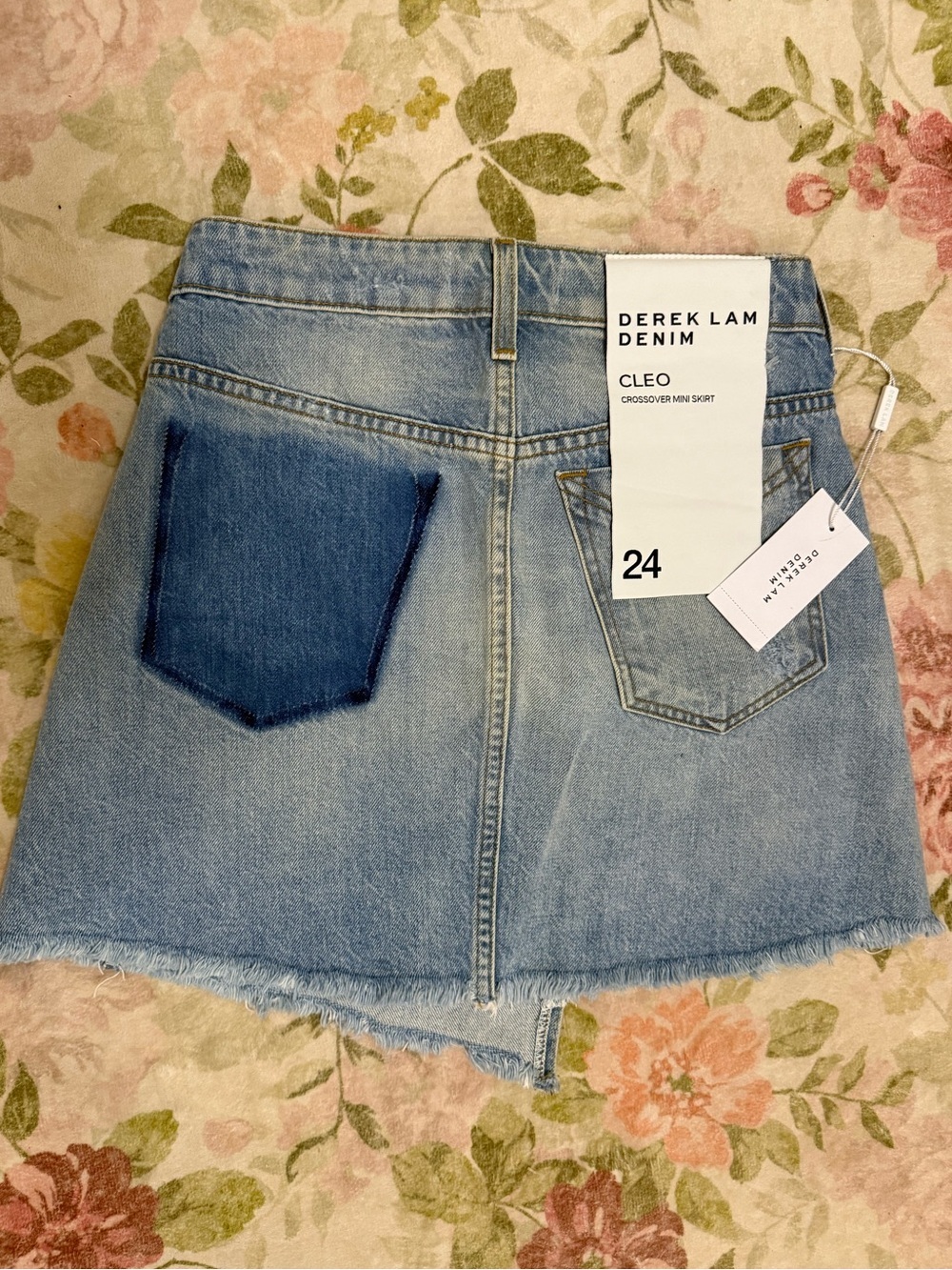 Derek Lam NWT Y2K Denim Crossover Distressed CLEO Mini Skirt